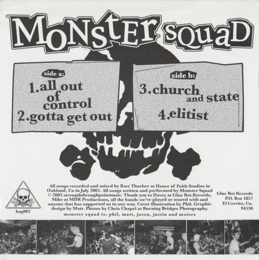 Monster Squad – All Out Of Control-7"