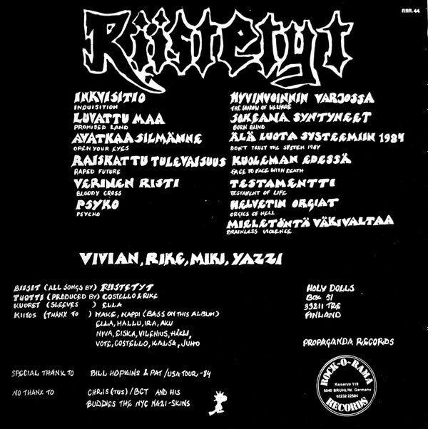 Riistetyt / Holy Dolls – Raiskattu Tulevaisuus - Raped Future-LP